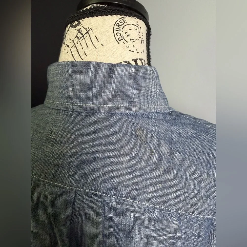 J.Crew Short-sleeve indigo organic chambray shirt NWT Size S